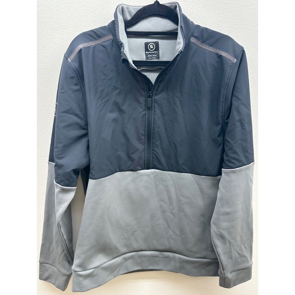 Backcountry Men’s M Hybrid Fleece 1/2 Zip Pullover Black Gray